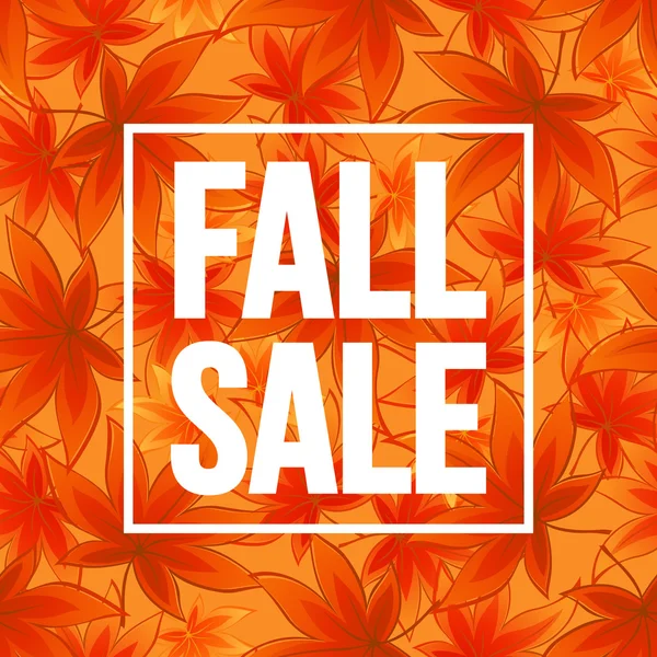 Diseño de banner de venta estacional de otoño. Hoja de Fal. Ilustración vectorial — Vector de stock
