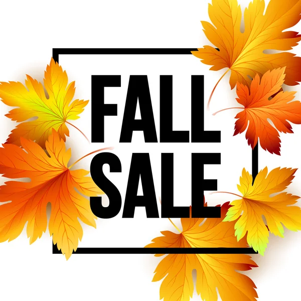 Autumn seasonal sale banner design. Fal leaf. Vector illustration — Stock Vector