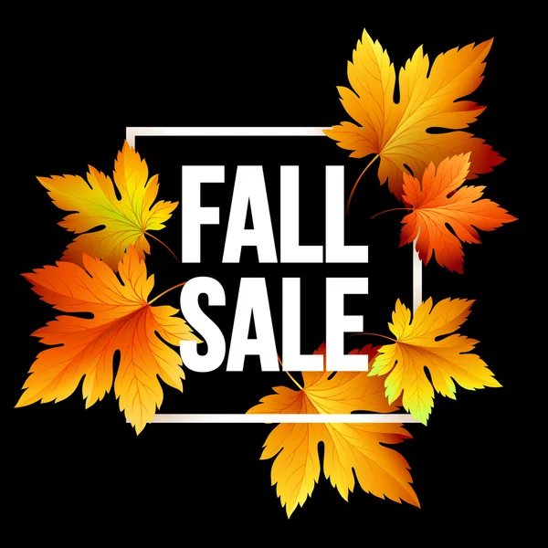 Autumn seasonal sale banner design. Fal leaf. Vector illustration — Stock Vector