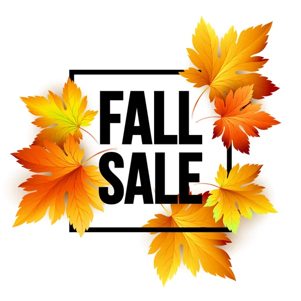 秋の季節限定販売バナー デザイン。Fal の葉。ベクトル図 — ストックベクタ