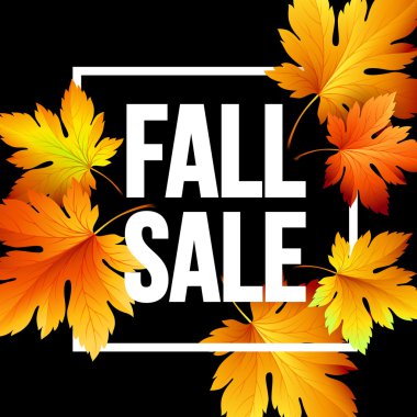 Sonbahar mevsimlik banner tasarımı. Sonbahar yaprak. Vektör çizim