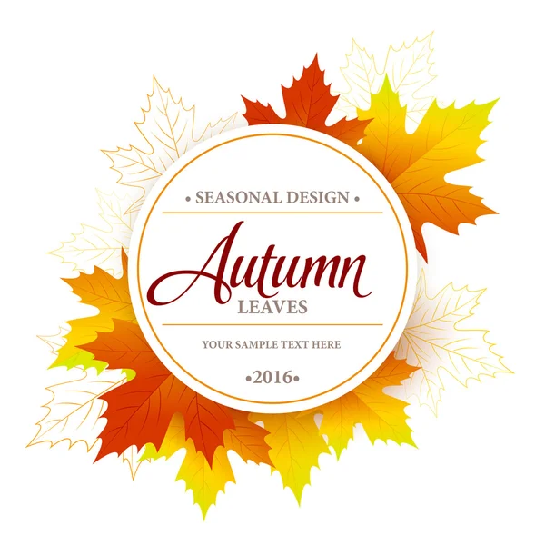 Autumn seasonal banner design. Fall leaf. Vector illustration — Stock Vector