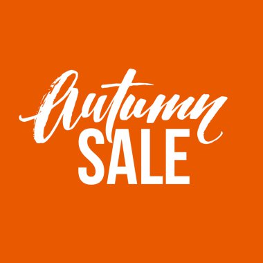 Sonbahar satış yazısı. Sonbahar kaligrafi tasarımı. Vektör çizimi