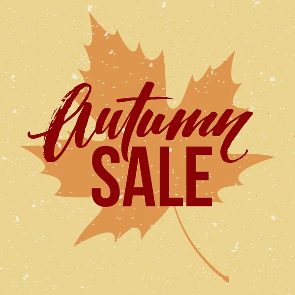 Diseño de banner de venta estacional de otoño. Hoja de otoño. Ilustración vectorial — Vector de stock