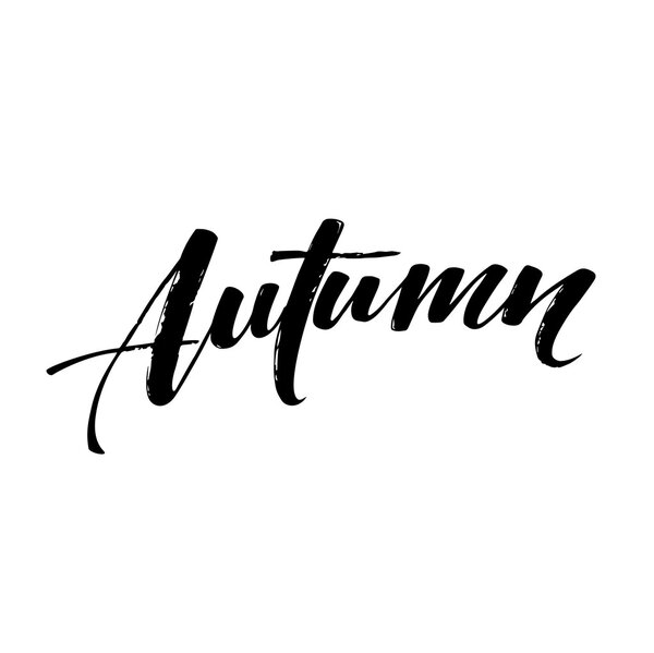 Fall Modern calligraph card. Hand drawn lettering design. Ink illustration. Autumn poster. Vector illustration