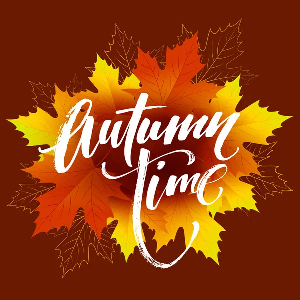 Herbstliche saisonale Bannergestaltung. Herbstblatt. Vektorillustration — Stockvektor