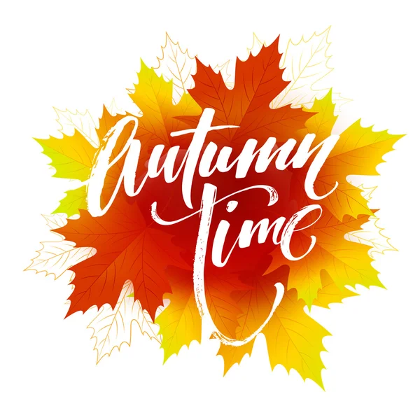 Autumn time seasonal banner design. Fall leaf. Vector illustration — Stock Vector