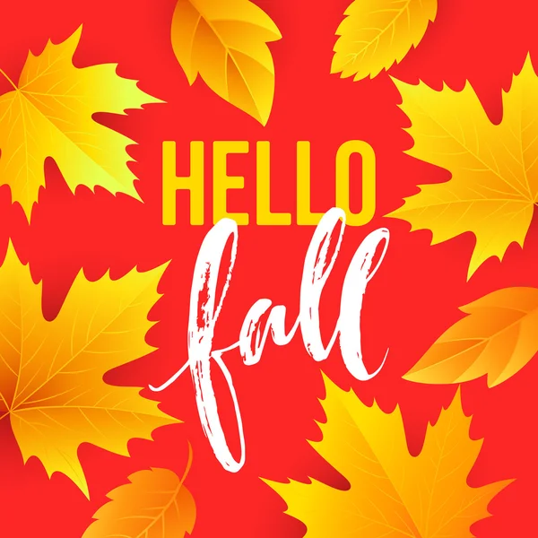 Autumn time seasonal banner design. Fall leaf. Vector illustration — Stock Vector