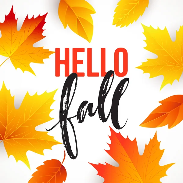 Autumn time seasonal banner design. Fall leaf. Vector illustration — Stock Vector