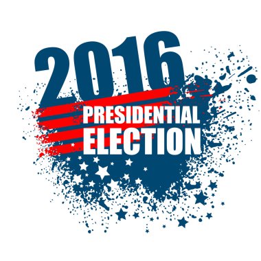 2016 yılında ABD başkanlık seçimleri poster. Vektör çizim