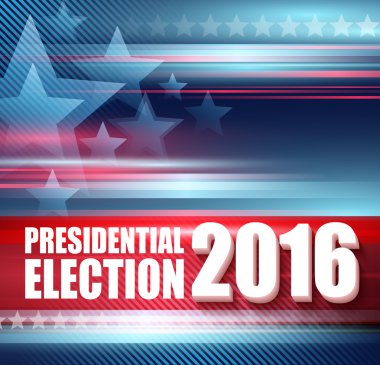 2016 yılında ABD başkanlık seçimleri poster. Vektör çizim