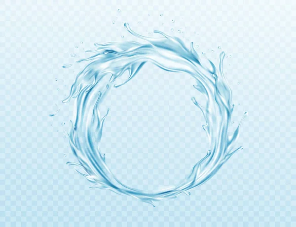 Ilustración realista Salpicadura de agua aislada sobre fondo transparente. Efecto de agua transparente real. Ilustración vectorial — Archivo Imágenes Vectoriales