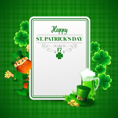 Saint Patricks Günü vektör çizim ile cüce cin