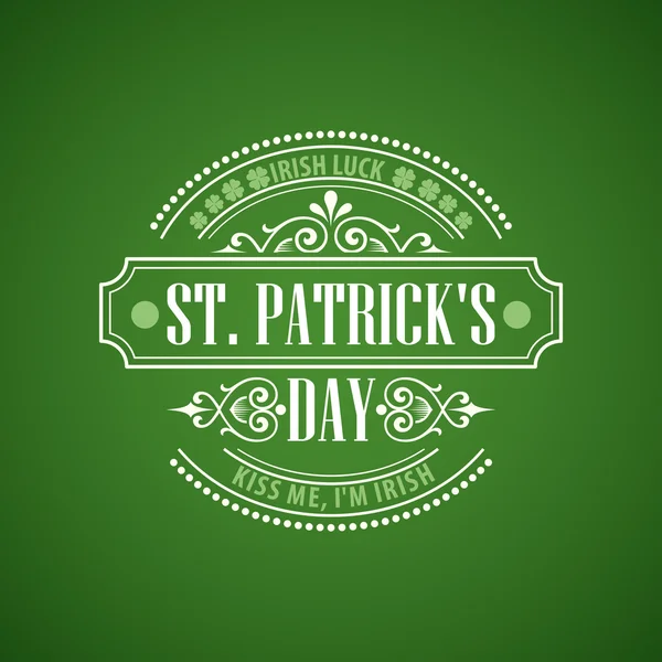 Typografie St. Patrick den. Vektorové ilustrace — Stockový vektor