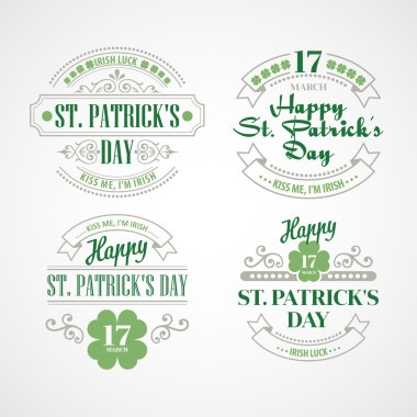 Tipografi St Patricks Günü. Vektör çizim