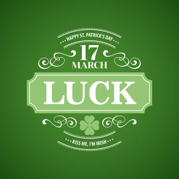 Typographie St. Patricks Day. Illustration vectorielle — Image vectorielle