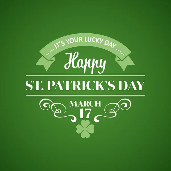 Typography St. Patricks Day. Ilustración vectorial — Archivo Imágenes Vectoriales