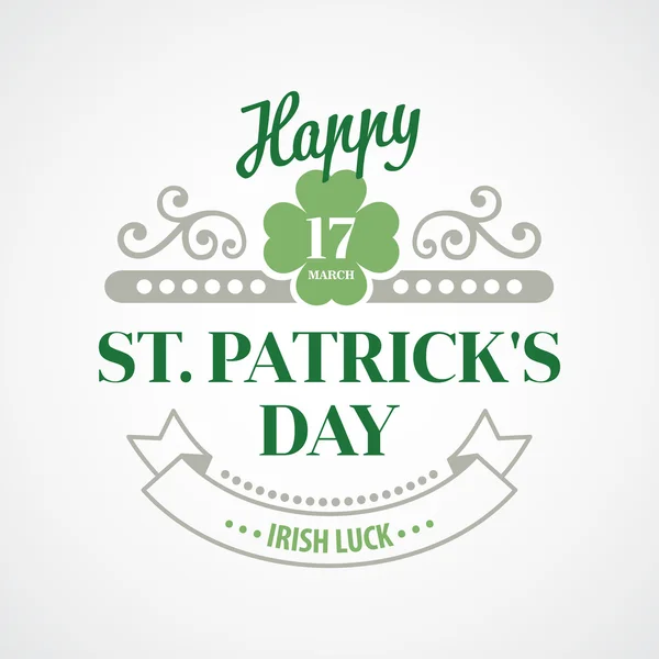 Typographie St. Patricks Day. Illustration vectorielle — Image vectorielle