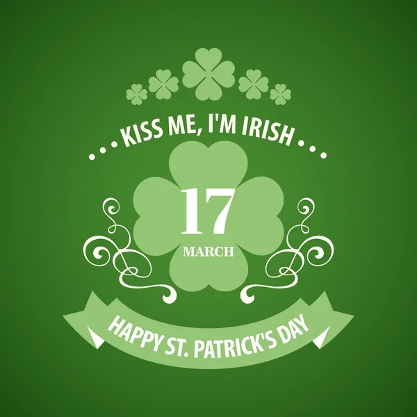 Typographie St. Patricks Day. Illustration vectorielle — Image vectorielle