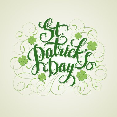Tipografi St Patricks Günü. Vektör çizim Eps 10