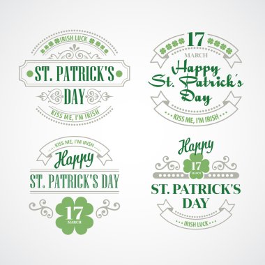 Tipografi St Patricks Günü. Vektör çizim Eps 10