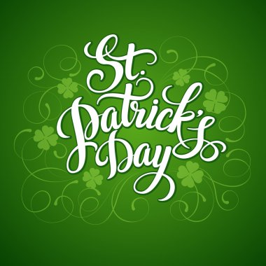 Tipografi St Patricks Günü. Vektör çizim Eps 10