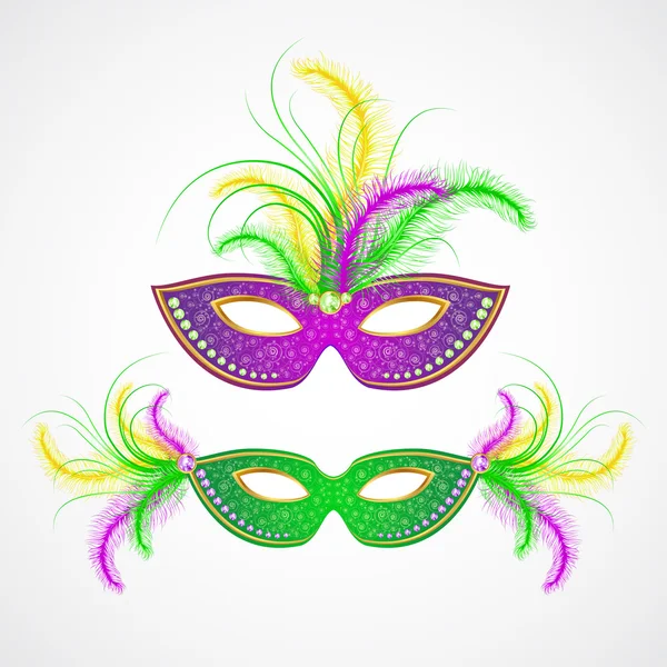 Mardi Gras karneváli maszkok — Stock Vector