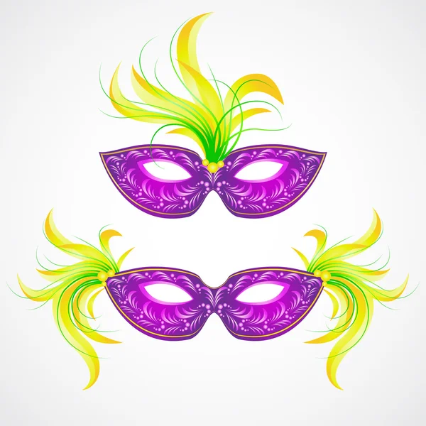 Máscaras de carnaval Mardi Gras — Vector de stock