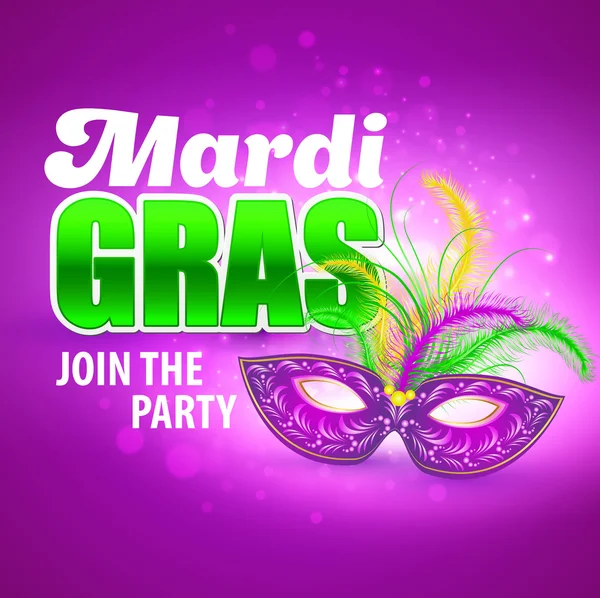 Máscara de carnaval Mardi Gras — Vector de stock