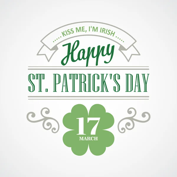 Typography St. Patricks Day. Vector illustration EPS 10 — Stock Vector