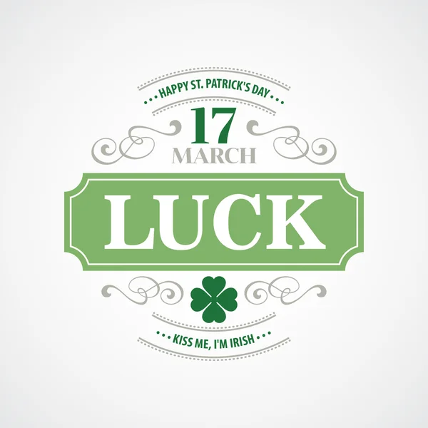 Typographie St. Patricks Day. Illustration vectorielle SPE 10 — Image vectorielle