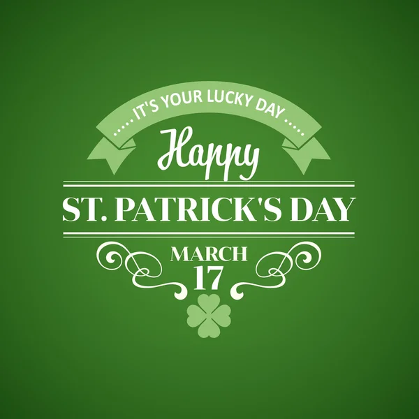 Typographie St. Patricks Day. Illustration vectorielle SPE 10 — Image vectorielle