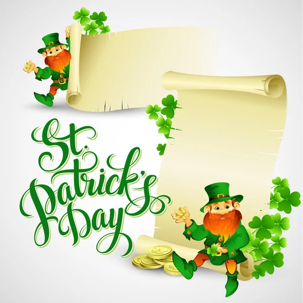 Illustration vectorielle Saint Patrick avec Leprechaun — Image vectorielle