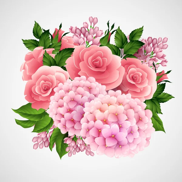 Arrière-plan avec de belles fleurs — Image vectorielle