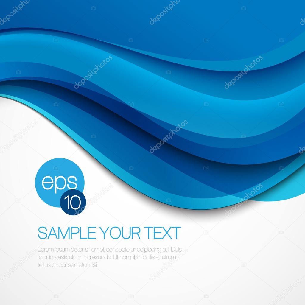 Abstract background with blue wave. Vector illustration