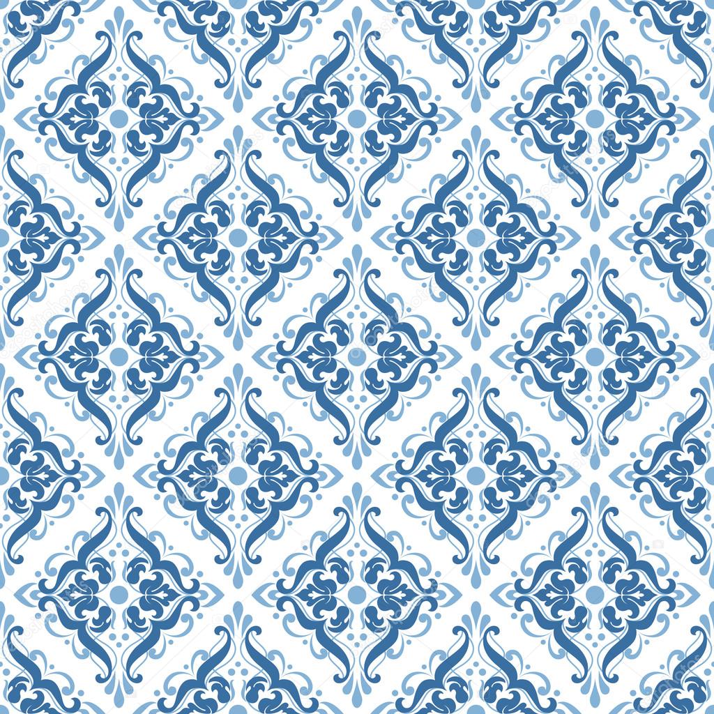 Damascus pattern. Seamless vintage background. Vector