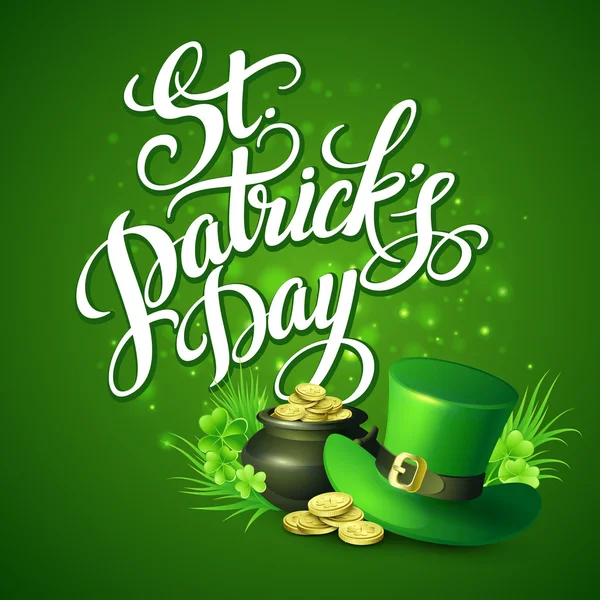 St. Patricks Day greeting. Vector illustration — Stock Vector