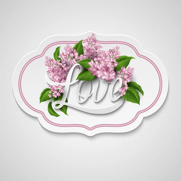 Word Love with flowers. Vector illustration — Stock Vector