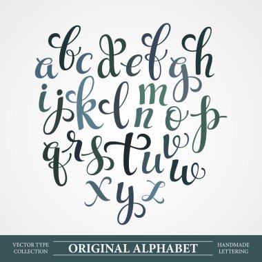 Orijinal alfabesi. El yapımı yazı