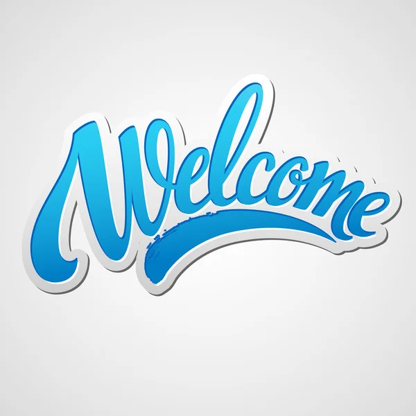 Welcome lettering. Vector illustration — Stock Vector