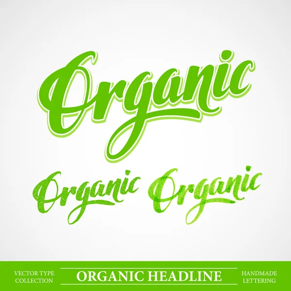 Title Organic. Vector Handmade lettering — Stock Vector