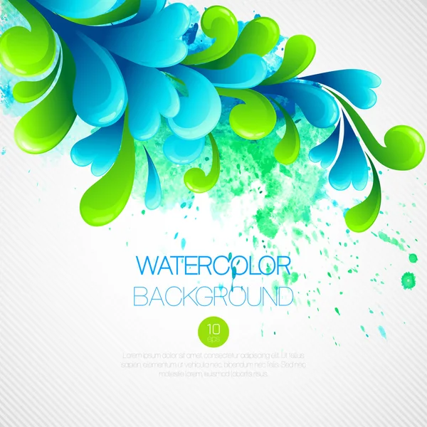 Curls watercolor background. Vector illustration — Stock Vector