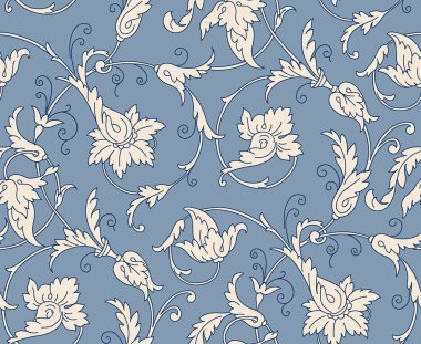 Damascus pattern. Seamless vintage background. Vector clipart