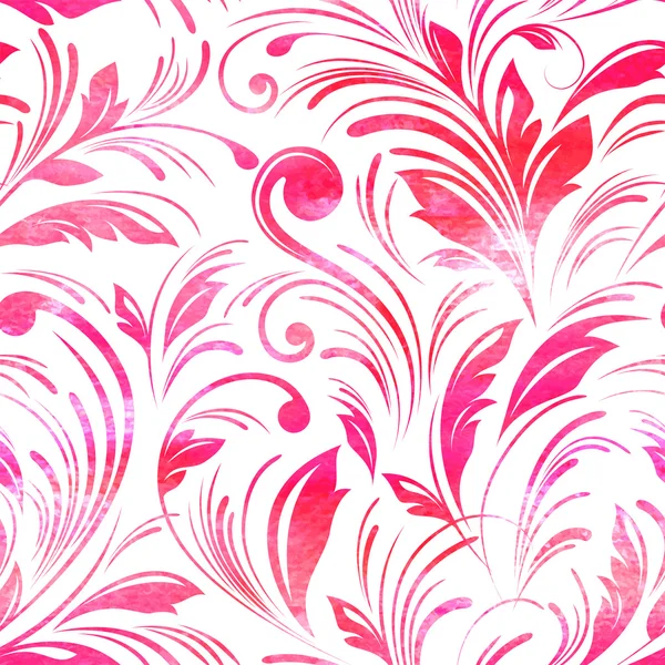 Watercolor pink floral seamless. Векторный фон — стоковый вектор