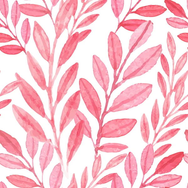 Seamless vector roze patroon van bladeren — Stockvector
