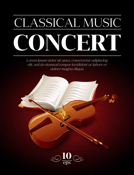 クラシック音楽のコンサートのポスター。ベクトル図 — ストックベクタ
