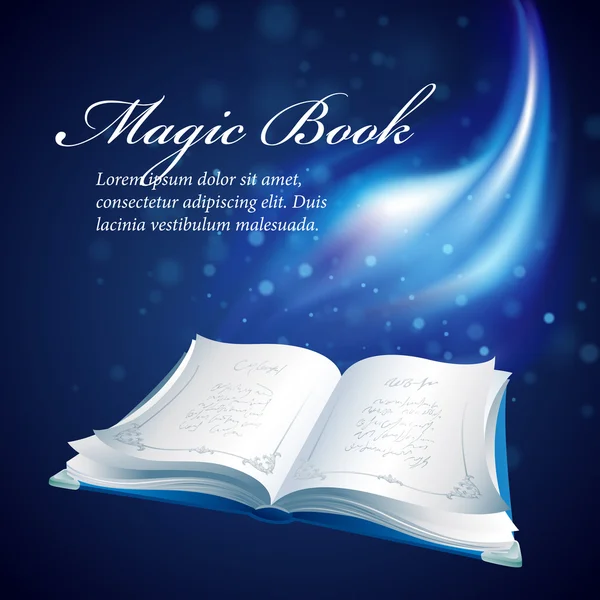Vector illustration of a magical book — Stock Vector