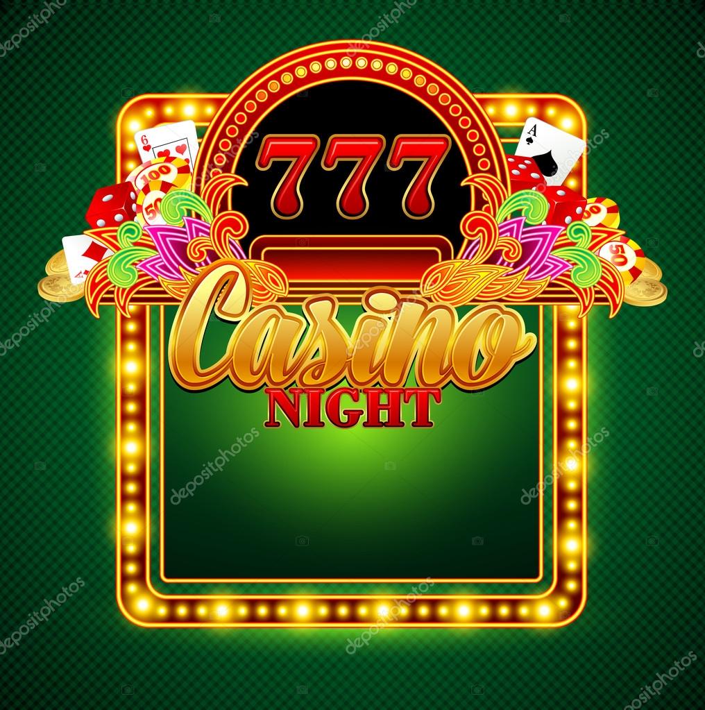 Casino background with cards, chips, craps. Vector illustration — Stock