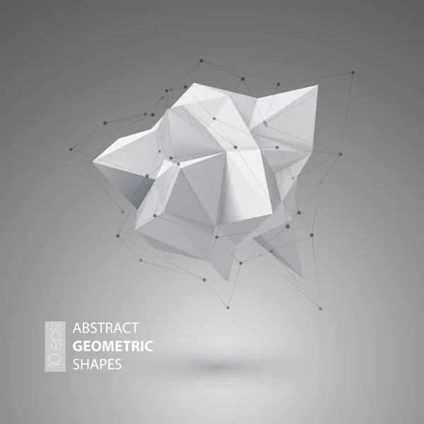 Low polygon geometry shape. Vector illustration — Stock Vector