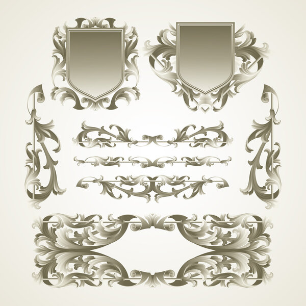 Antiquated ornate patterns. Vector illustration